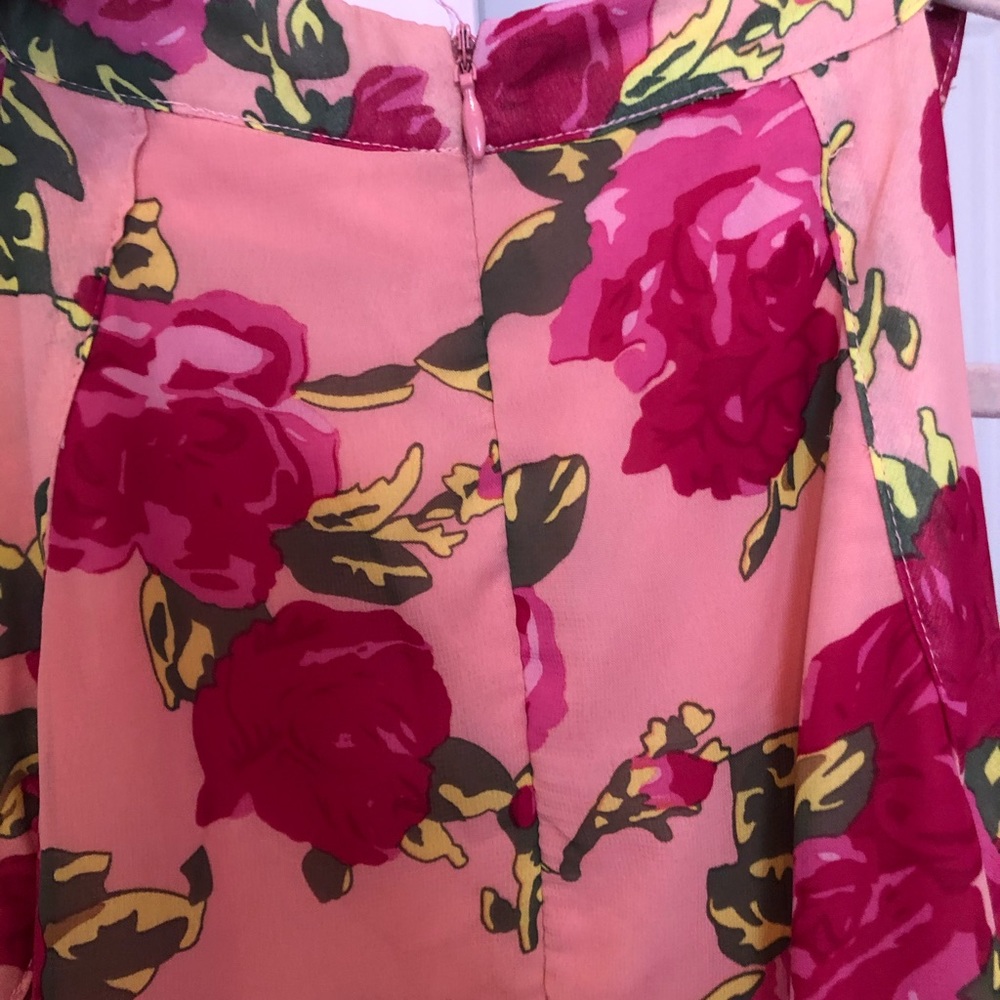 Betsey Johnson Pink Flower Rose Print Dress - Picture 7 of 8